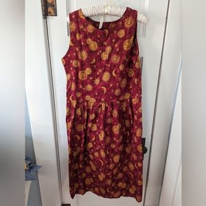 Vintage Handmade 90's Celestial Whimsigoth Sun, Moon and Star Midi Dress